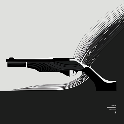vector illustration, P2020 /Mozambique Shotgun, black and white, minimalist