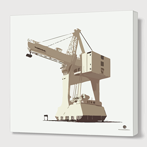 portal crane, white background, vector, minimalism, sea container