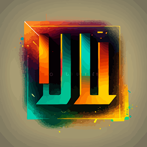 logo, letters L U E in a square, 2 vector colors