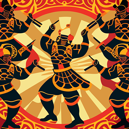 mongolian army dance pattern vector ornament design art