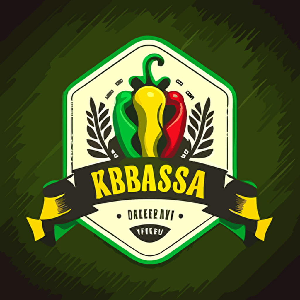 vector logo, kebab, pepper, green and yellow