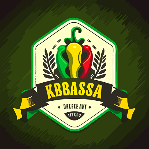 vector logo, kebab, pepper, green and yellow