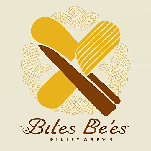 The "Baker's Bliss" logo showcases a sleek, minimalist design with a stylized, geometric representation of a rolling pin and a subtle, abstract whisk shape. The warm color scheme of golden yellows and rich browns conveys a sense of modern elegance and creativity, representing the high-quality baked goods offered by the bakery. Designed as vector art and set against a crisp white background, the logo highlights the shop's dedication to providing delicious, artisanal creations.