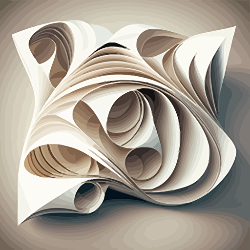 swirled sheets of paper, vector illustration