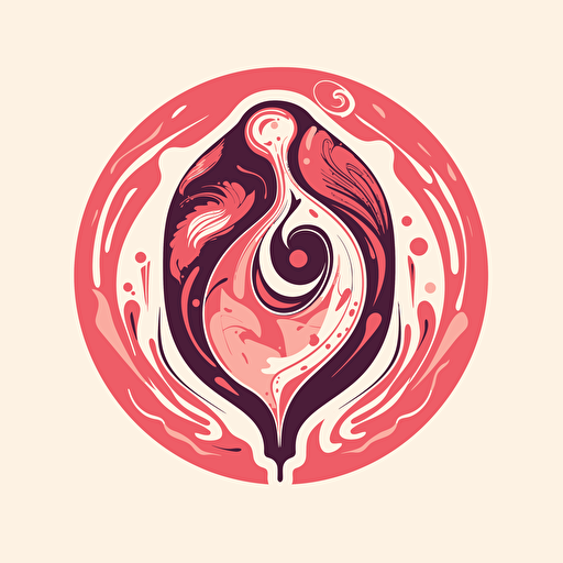 an anatomically accurate vector logo of a womb