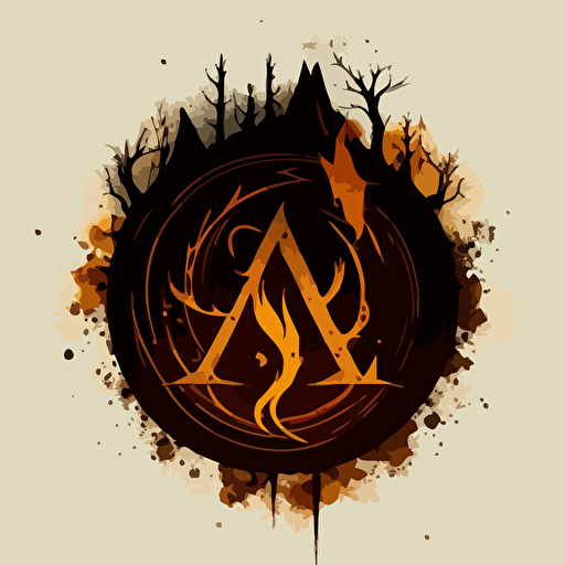 witch sign in rune, vector art, flat st yle