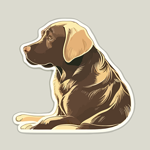 cute labrador retriever flat vector, sticker
