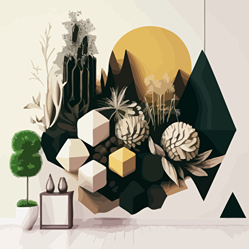 wallpaper vector mural nature geometric form+