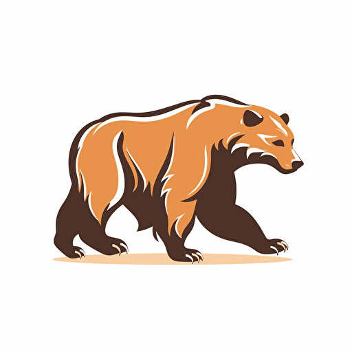 vector logo of a bear walking