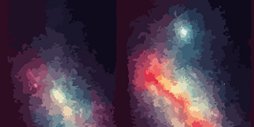 the milky way galaxy on a very dark night, vector style