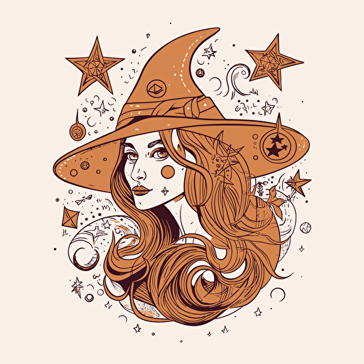witchy, Sticker, Lovely, Earthy, light art style, Contour, Vector, White Background, Detailed