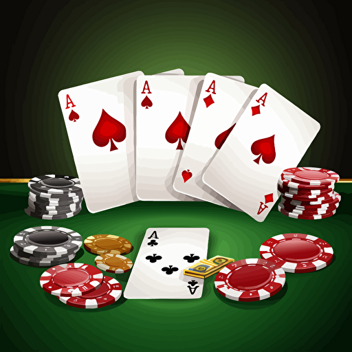 large rectangle highly detailed vector illustration of a poker sign including chips and cards