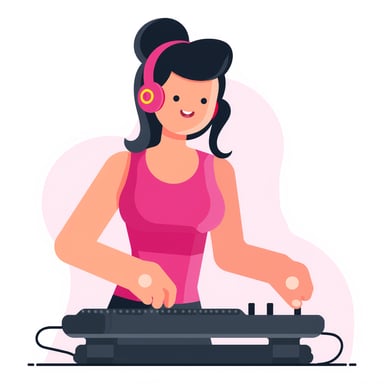 a woman dj playing music