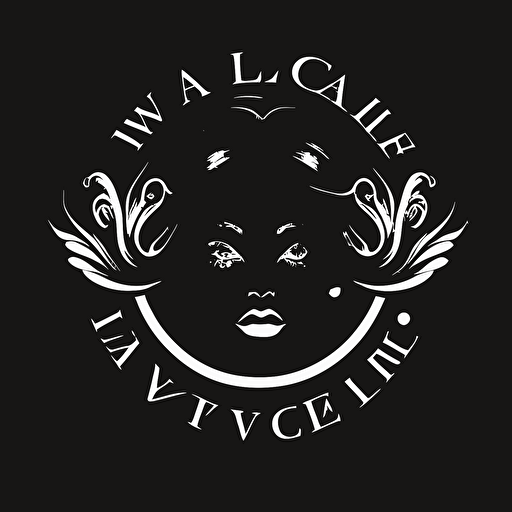 simple white logo vector of black meta make up on black background