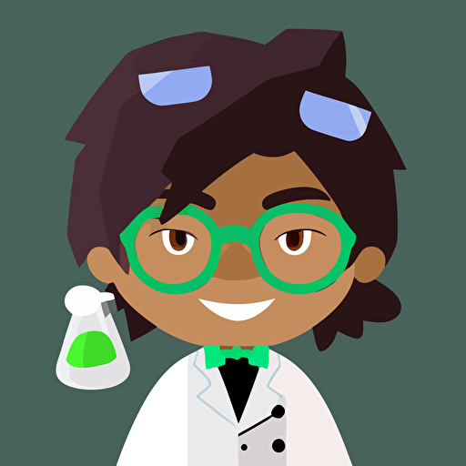A scientist cartoon, Roblox art style, flat style vector