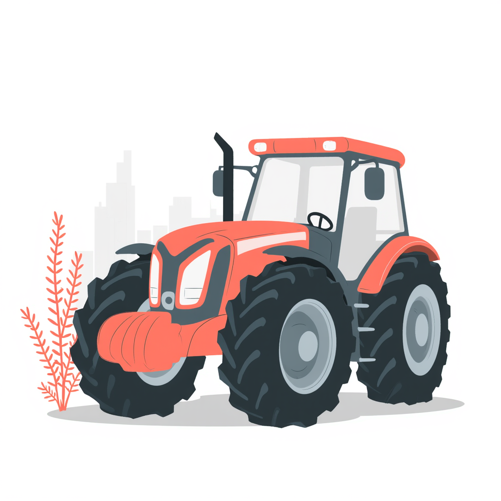 a tractor on a farm