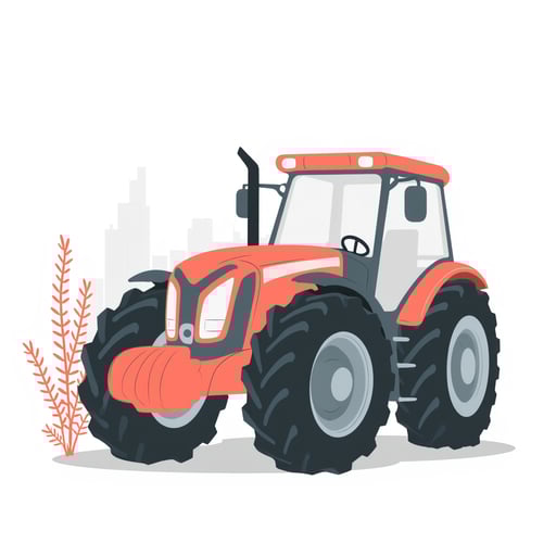 a tractor on a farm