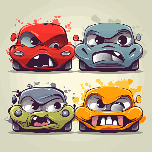 angry cars vectors