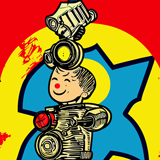 fallout 7 6 retro futurist illustration art butcher billy sticker colorful illustration highly detailed simple smooth clean vector curves jagged lines vector art smooth andy warhol style