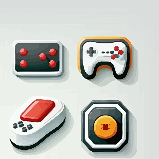 game ui buttons, vector, white background