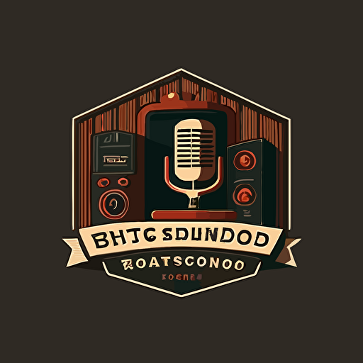 a logo for a recording studio facility, also working with events and design. Flat design, high definition, vector.