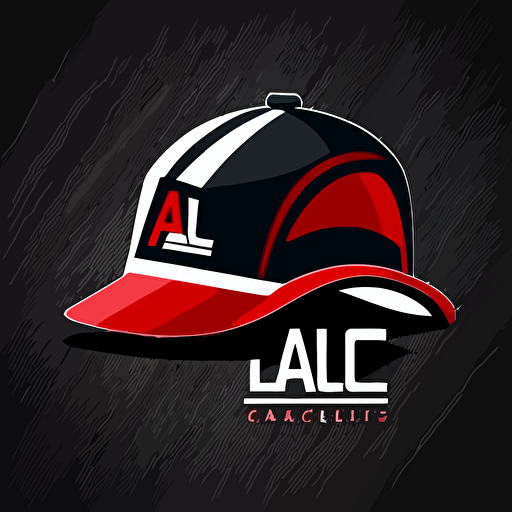 create a logo for a construction company called "ALC", needs to be a vector logo, needs to be neat and simple, no background, colors red black and white, for a hat design
