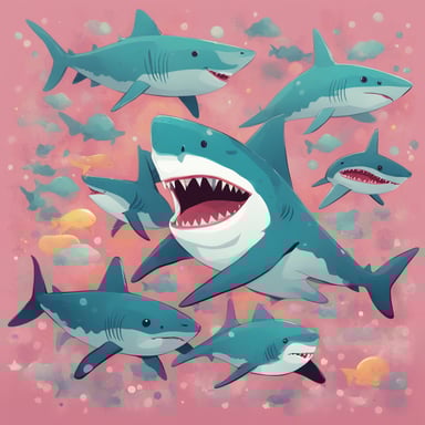 a family of sharks
