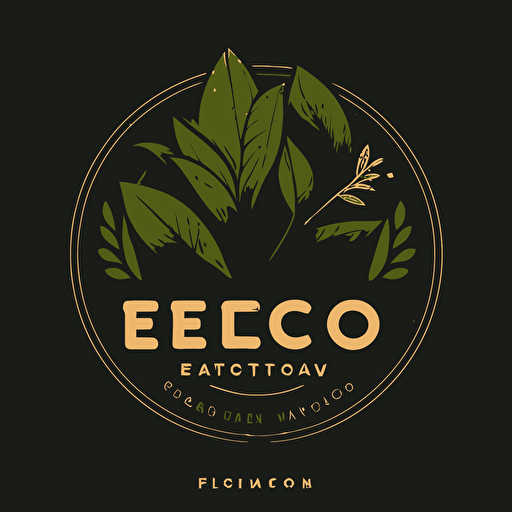 design a logo for project named Eco Vector, minimum details, simple, flat design illustration