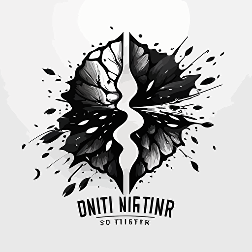 a logo for an artist named Mind Splitter, Black and white, vector image, journey, adventure, mystery, divide, split, mind