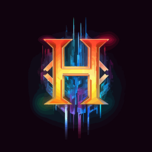 sci-fi H logo vector