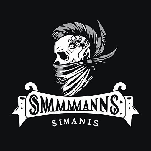 simplistic, high def, vector art logo for company named SWMsOrginals that makes bandanas