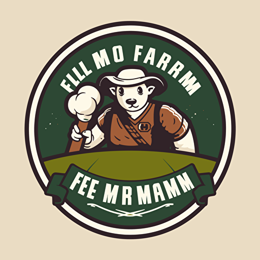 vector logo two colors for a slo-pitch team called farm team that plays in a beer league