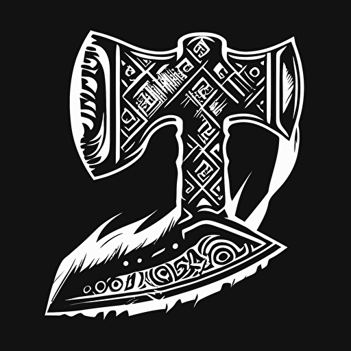 black and white axe vector