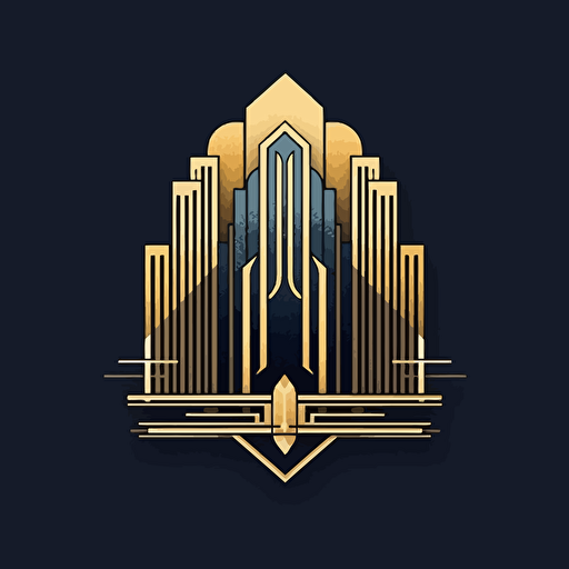 Create a retro and catchy logo, art deco style, for a design agency who focuses on simplicity, vectors, do not use background and do not use letter.