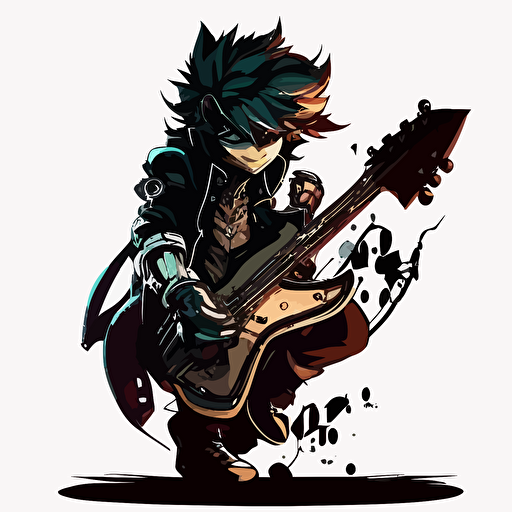 a b/2 vector of zac from league of legends playing the bass