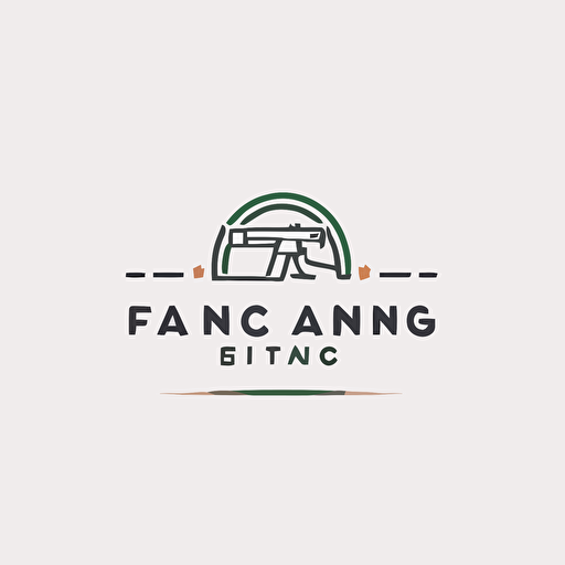 Shooting Range logo, Wordmark, vector, simple, flat, 2d, low detail, smooth, plain, minimal, Straight design, white background