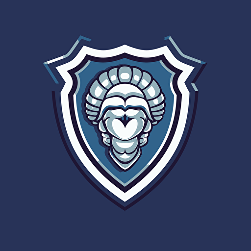 a simple vector logo of a human brain in the shape of a shield