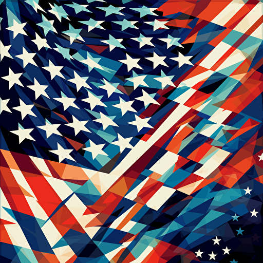 vector illustration abstract art of the American flag