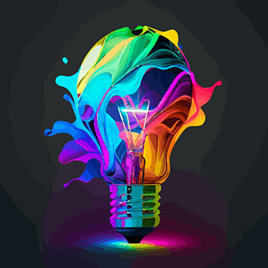 light bulb vector art colourful