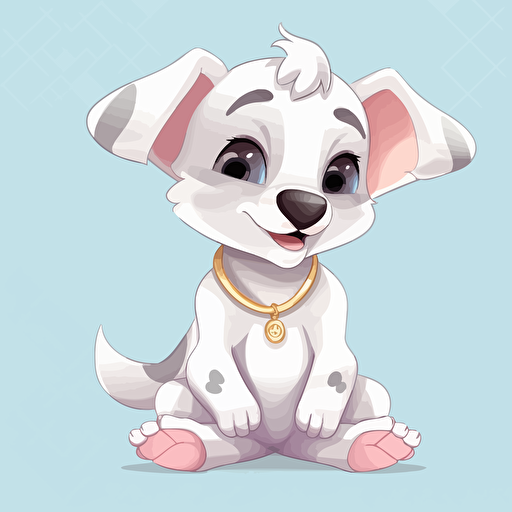 Vector style, a cute meditate dog happy dynamic, clear background, disney vector style, ultra brightness, HD