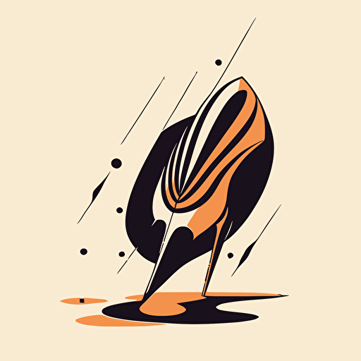 vector logo, a bug being squashed by stiletto heel , simple, minimal, retro style