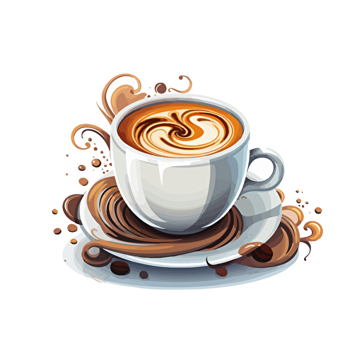 cup of coffee vector art with white background