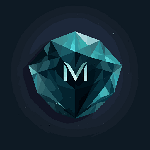 simple MTI vector logo as the facets of a gem, monotone