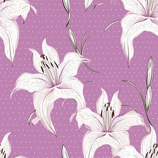 A vector of lilium empty background, blend colors, purple and white
