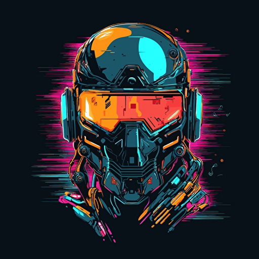 cyberpunk helmet vector illustration