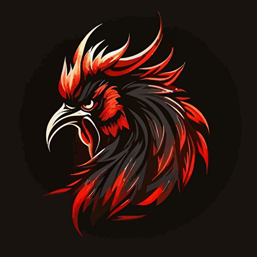 rooster logo, angry rooster, vector