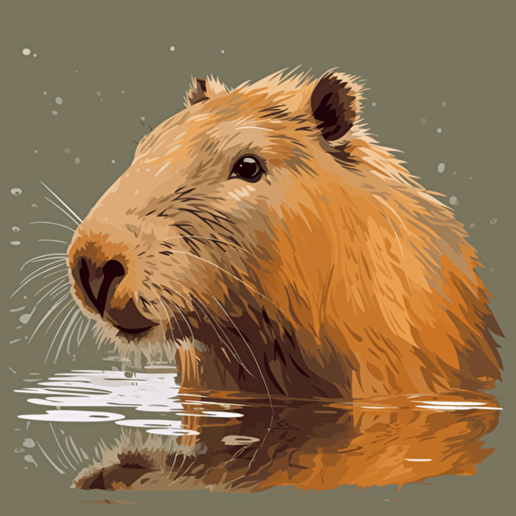vector art of a capybara,