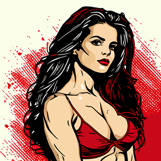 handsome female attractive body, vector, comic, pop art