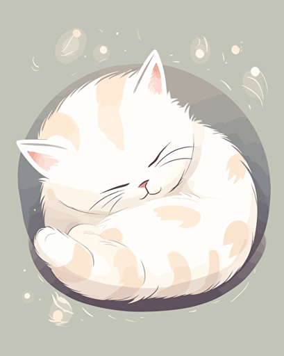 a cute sleeping cat, vector style,