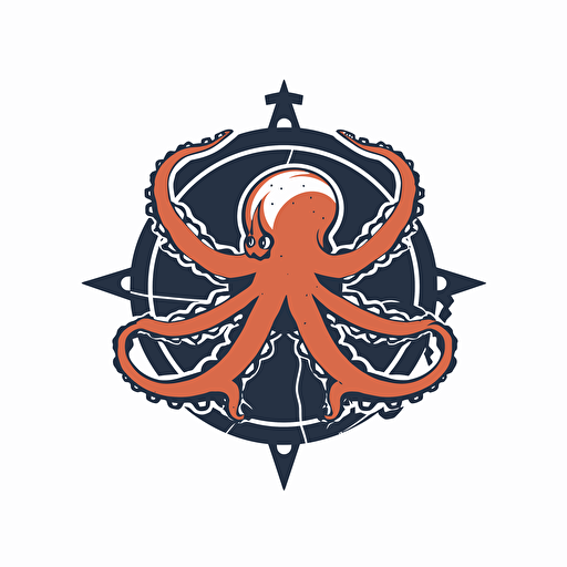 vector image of a military style logo of an octopus moving in the right direction